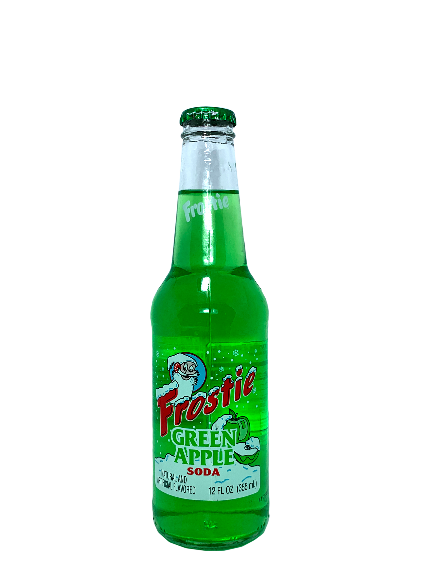 FROSTIE GREEN APPLE 24x12oz Longneck "Go Green With The Snowman!"