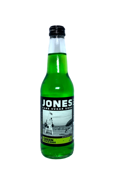 JONES GREEN APPLE SODA 6x4x12oz LONGNECKS "Jonesing While Going Green"