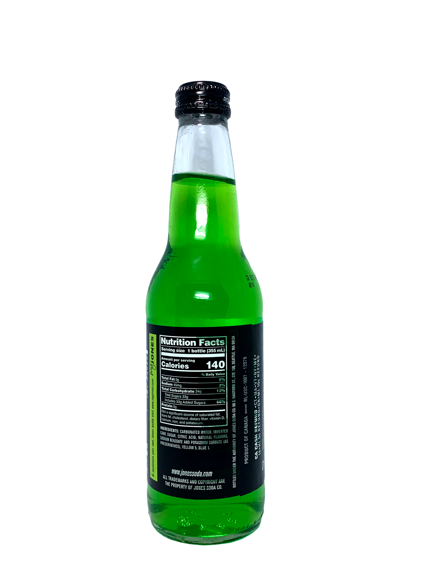 JONES GREEN APPLE SODA 6x4x12oz LONGNECKS "Jonesing While Going Green"