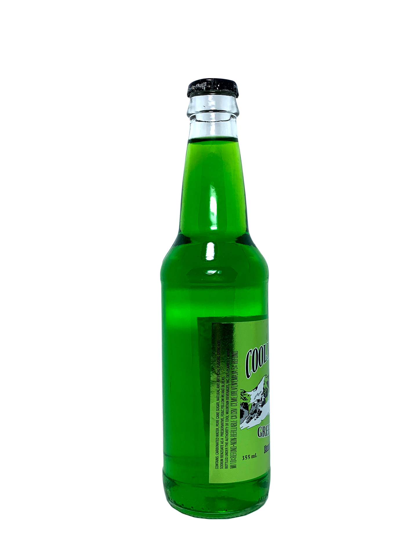 COOL MOUNTAIN GREEN APPLE SODA 24x12oz "Chief Long Neck chose Emerald Green"