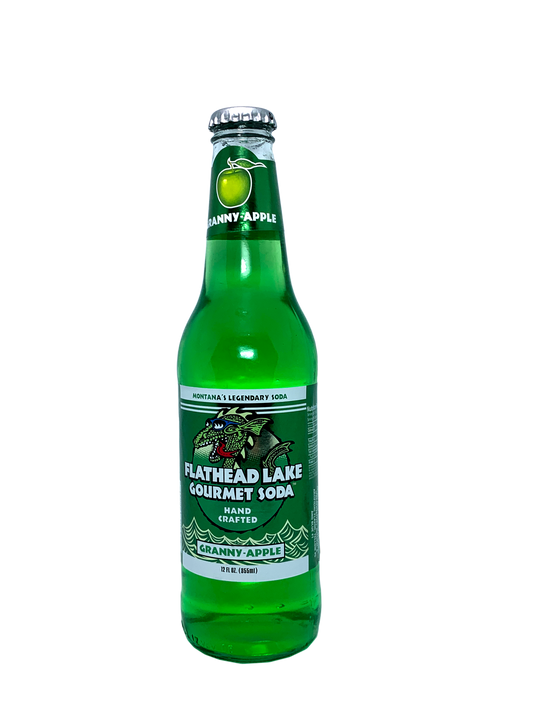 FLATHEAD LAKE GRANNY APPLE SODA 24/12oz "Hope your grandma has a sweet tooth!"